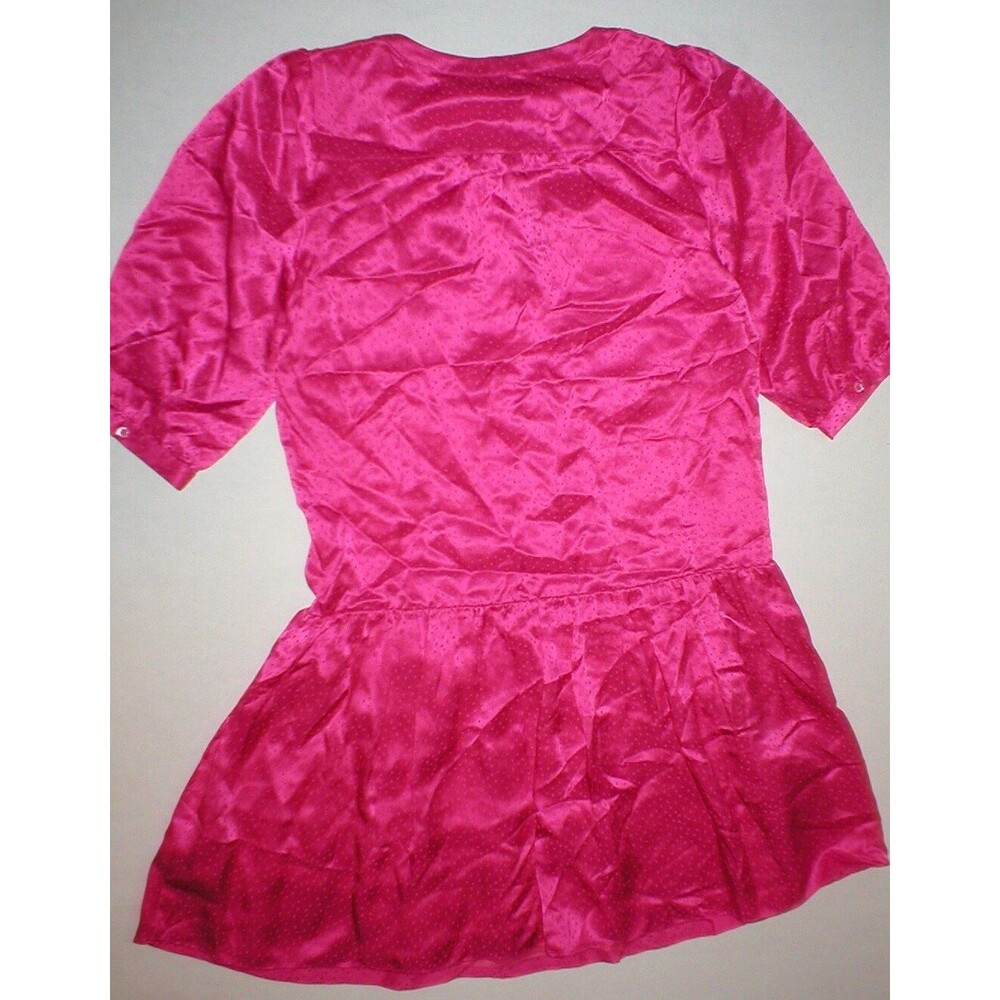 New Juicy Couture Dress $498 Sleeves Womens 4 NWT Bright Pink Polka Dots Silk - Picture 4 of 6